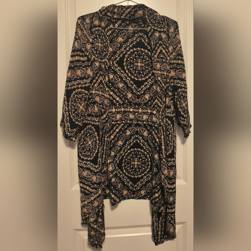 Patrons of Peace Black and Gold Tunic with Paisley Design